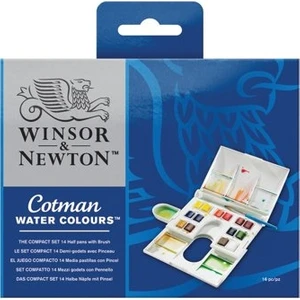 Winsor & Newton Cotman Compact Set Yarım Tablet Sulu Boya Seti 14'lü