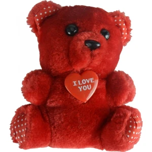 Toptan Hediyeci I Love You Rozetli Peluş Ayıcık