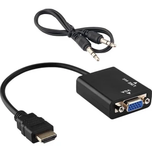 C-845 HDMI To VGA Adaptör (25CM) + Aux Kablo (50CM)