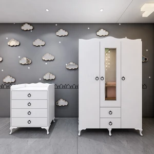 Garaj Home 3 Kapaklı Dolap + Şifonyer
