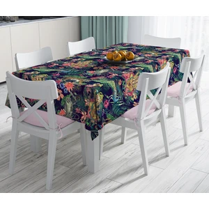 Lacivert Zeminli Amazon Ormanları Temalı Modern Leke Tutmaz Masa Örtüsü 120 x 140 cm