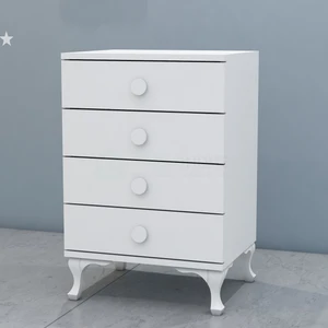 Garaj Home Yıldız 4 Çekmeceli Komodin Beyaz High Gloss Sağlam ve Şık Tasarım