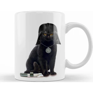Baskı Dükkanı Kedi Star Wars Cat Vader Kupa Bardak Porselen