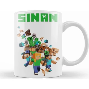 Baskı Dükkanı Kişiye Özel Minecraft Kupa Bardak Porselen