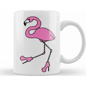 Baskı Dükkanı Komik Flamingo Kupa Bardak Porselen