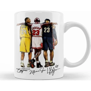 Baskı Dükkanı Lebron James Kobe Bryant Michael Jordan Kupa Bardak Porselen