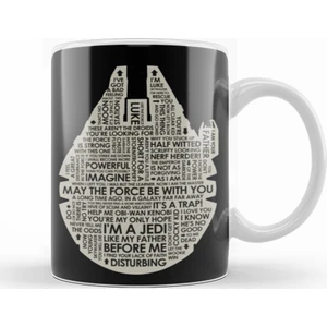 Baskı Dükkanı Star Wars Millenium Falcon Kupa Bardak Porselen