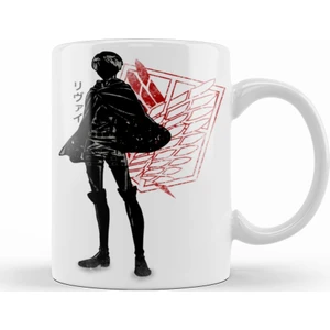 Baskı Dükkanı Attack On Titan Crimson Levi Kupa Bardak Porselen