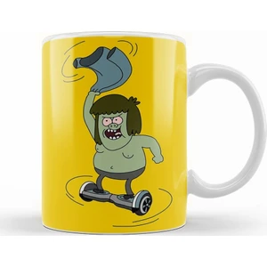 Baskı Dükkanı Regular Show Muscle Man Spinning On A Hoverboard Kupa Bardak Porselen