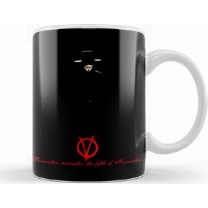 Baskı Dükkanı V For Vendetta Remember Kupa Bardak Porselen