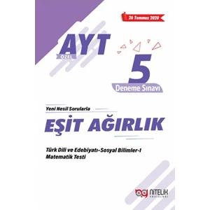 Nitelik Yayınları YKS AYT Eşit Ağırlık 5 Deneme Sınavı