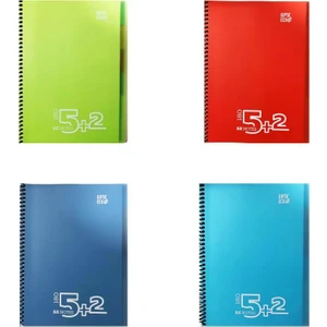 Notes Spiralli 5 Kareli + 2 Çizgili Ayraçlı Defter 180 Yp. A4