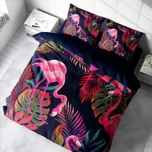 MonoHome Flamingo I 3D Pamuk Saten Çift Kişilik Nevresim Takımı