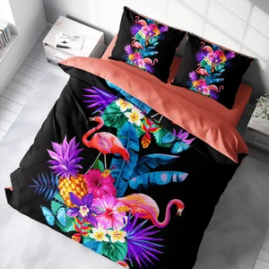 MonoHome Flamingo III 3D Pamuk Saten Çift Kişilik Nevresim Takımı