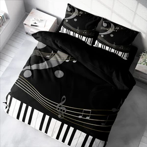 MonoHome Piano 3D Pamuk Saten Çift Kişilik Nevresim Takımı