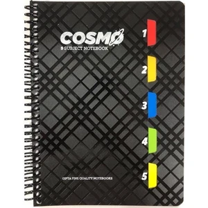 Cosmo Ayraçlı Spiralli Defter 5 Bölmeli 150 Yaprak 17*24 Kareli