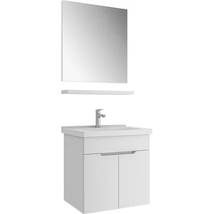 Stora 65 cm Set - Parlak Beyaz (Ayna+Etajer) Lavabo Dahıl