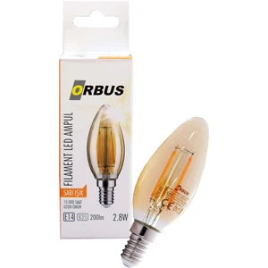 Dekoratif Rustik Mum Ampul E14 Amber 4W