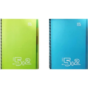 Notes Spiralli 7 Kareli + 2 Çizgli Ayraçlı Defter 240 Yaprak A4 2'li