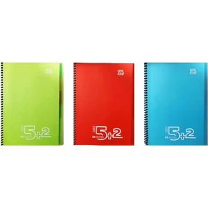 Notes Spiralli 5 Kareli + 2 Çizgili Ayraçlı Defter 180 Yaprak A4 3'lü
