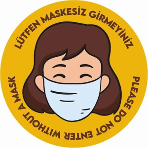 Boss Tape Maskesiz Girilmez Uyarı Etiketi Sosyal Mesafe