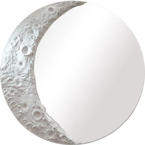 Moon Yuvarlak Gri Renkte Krater Konsol Ayna
