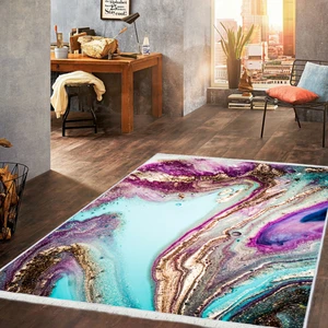 Bazaa Forum Saçaklı Mermer Desen  Kaymaz Taban Dijital Baskı Halı FM-2057 180 x 280 cm