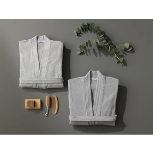 Madame Coco Stripe Kimono Unise x Bornoz - Gri