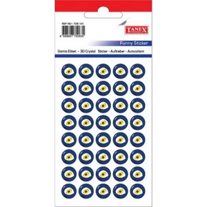 TDE-141 Çaplı Nazar Boncuğu Damla Çıkartma Etiket 10 mm 40'lı