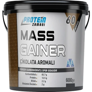 Protein Zamanı Mass Gainer Karbonhidrat Tozu  6000 gr 60 Servis Çikolata Aromalı + Shaker