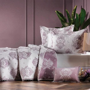 Zebra Casa All Days Damask Mürdüm Çift Kişilik Yatak Örtüsü
