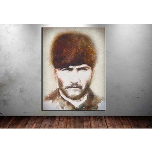 Atatürk Tablosu Trablusgarp Cephesi Dijital Çizim Renkli dkm129R-70 x 100 cm