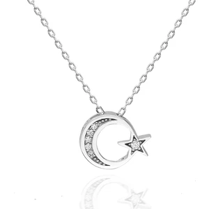 925 Ayar Gümüş Ay Yıldız Kolye