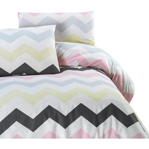 Menderes Home Zigzag Pembe Çift Kişilik Nevresim+Yastık