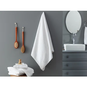 Madame Coco Riz Jakarlı Banyo Havlusu - Beyaz - 80x150 cm