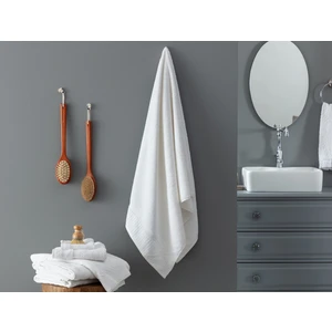 Madame Coco Piano Armürlü Banyo Havlusu - Beyaz - 80x150 cm