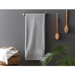 Madame Coco Stripe Armürlü Banyo Havlusu - Gri - 80x150 cm