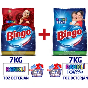 Renkli ve Renkli Beyaz Toz Çamaşır Deterjanı 7 Kg 2’li Av Pkt
