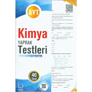 Palme Yayıncılık Yaprak Test YKS AYT Kimya