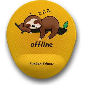 Atölye Çizgi Tembel Hayvan Offline Kişiye Özel Mouse Pad