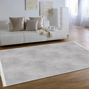 Bazaar Forum Dekoratif Saçaklı Klasik Desen Deri Kaymaz Taban Dijital Baskı Halı FM-2070 100 x 200 cm