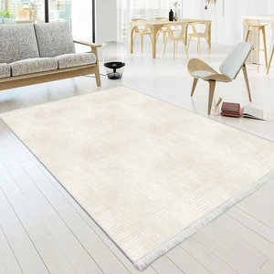 Bazaar Forum Dekoratif Saçaklı Klasik Desen Deri Kaymaz Taban Dijital Baskı Halı FM-2073 80 x 200 cm