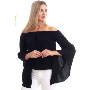 Cotton Mood 20333347 Dok.ponponlu Madonna Balta Kol Bluz Siyah