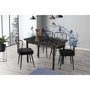 Sweet Home Smart Açılır Masa Siyah Mermer 4 Adet Güneş Sandalye Takım