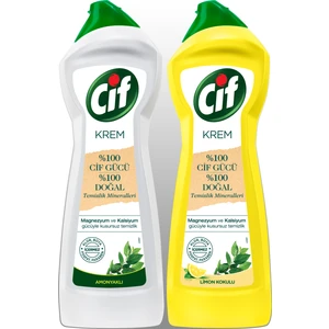 Krem Amonyaklı Temizleyici 750 ml + Limon Kokulu Temizleyici 750 ml 2'li Paket