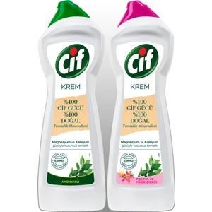 Krem Amonyaklı Temizleyici 750 ml + Müge Çiçeği ve Frezya Temizleyici 750 ml 2'li Paket