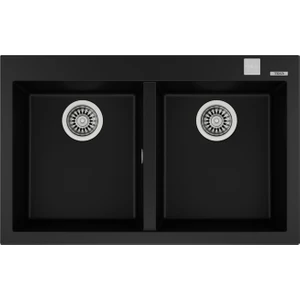 FORSQUARE 790 TG BLACK Ankastre Kumanda Sifonlu Granit Eviye Siyah 79 cm 115260014