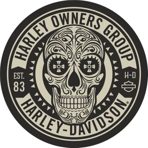 Sticker Fabrikası Hog Harley Kuru Kafa Kurukafa Sticker 00303 4 x 4 cm