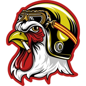Sticker Fabrikası Motorcu Horoz Sticker 00298 9 x 10.5 cm