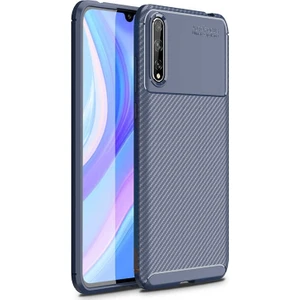 Huawei P Smart S Kılıf Negro Karbon Dizayn Silikon Lacivert
